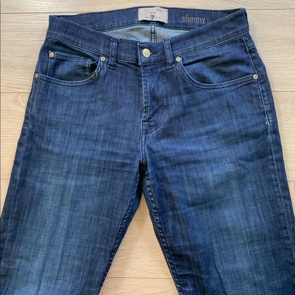 7 for All Mankind Slimmy Weightless Denim Dark Wash Jeans - Picture 6 of 16